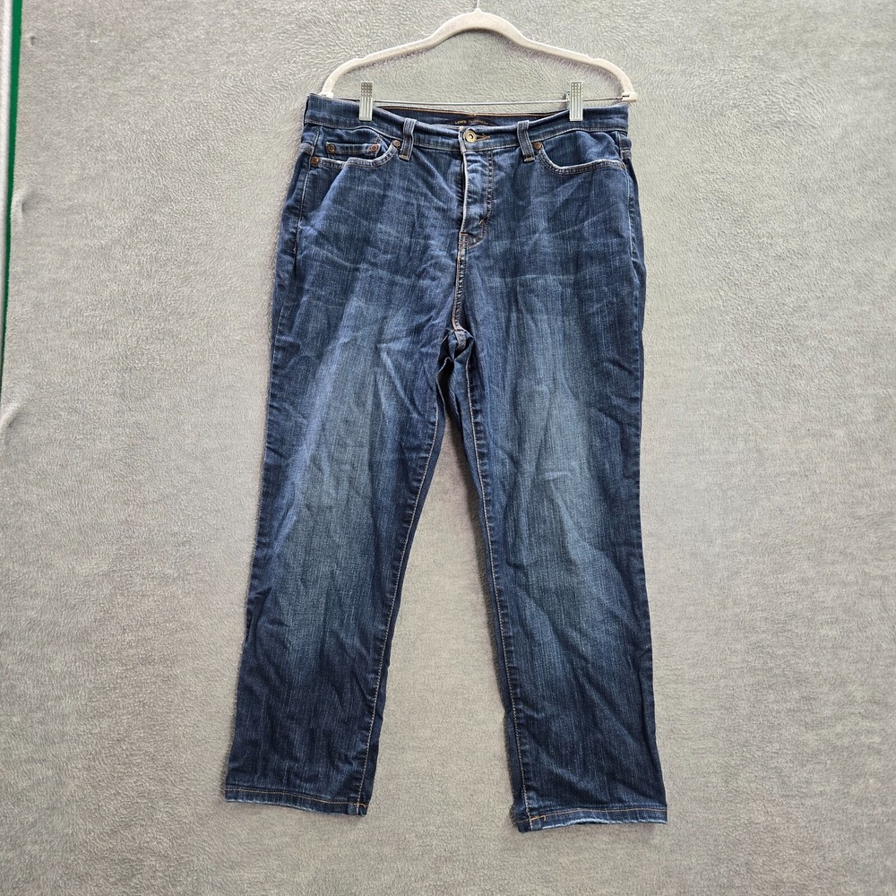 Levi's 512 Women Jeans 34 Blue Denim Perfectly Slimming Skinny 25 in Inseam